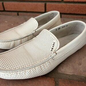 White Prada Loafers size 10